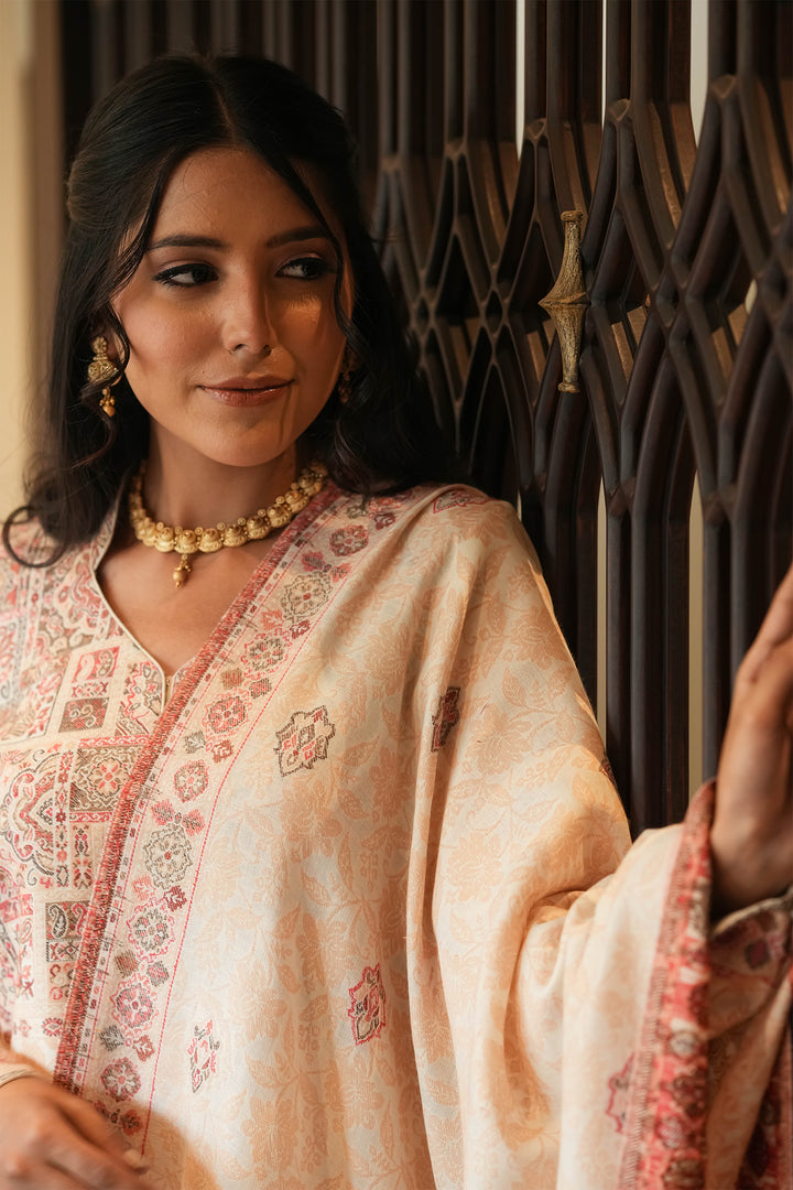 Self Woven Paisley Unstitched Suit