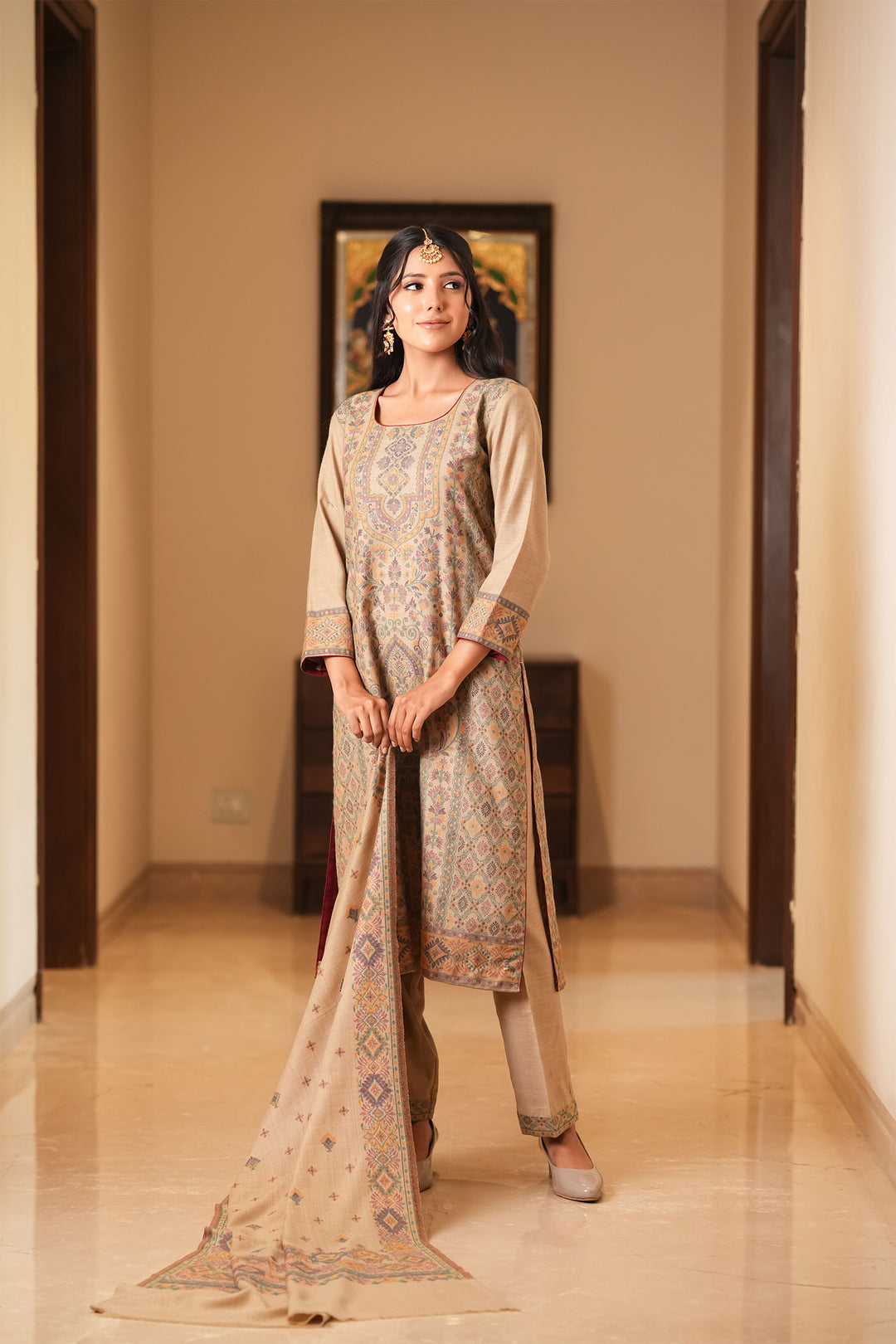 Kani Jaal Unstitched Suit With Buti Dupatta