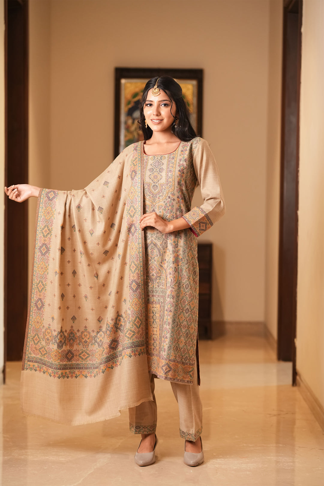 Kani Jaal Unstitched Suit With Buti Dupatta