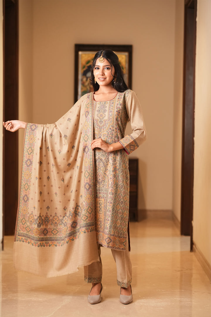 Kani Jaal Unstitched Suit With Buti Dupatta