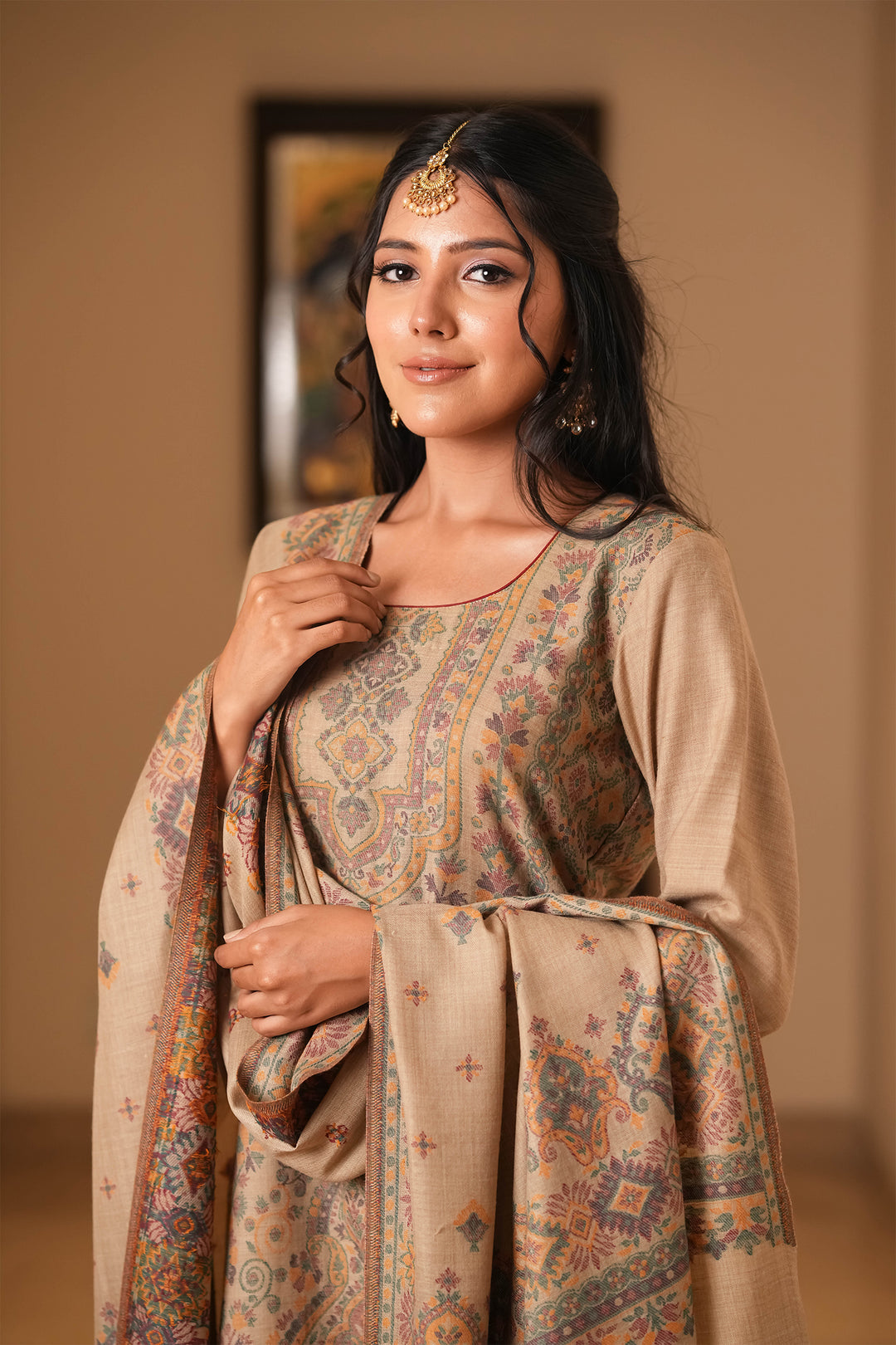 Kani Jaal Unstitched Suit With Buti Dupatta