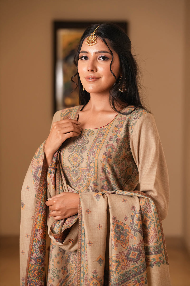 Kani Jaal Unstitched Suit With Buti Dupatta
