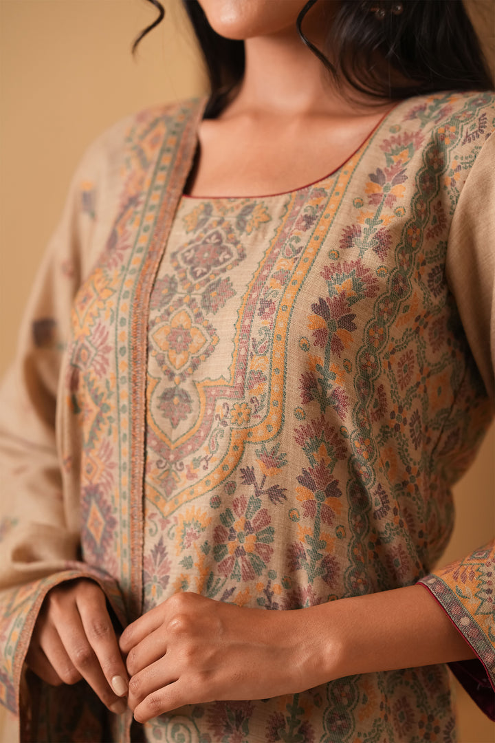 Kani Jaal Unstitched Suit With Buti Dupatta