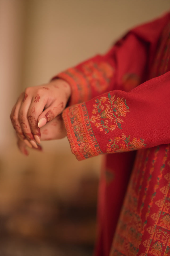 Kani Stripe Unstitched Suit With Border Dupatta