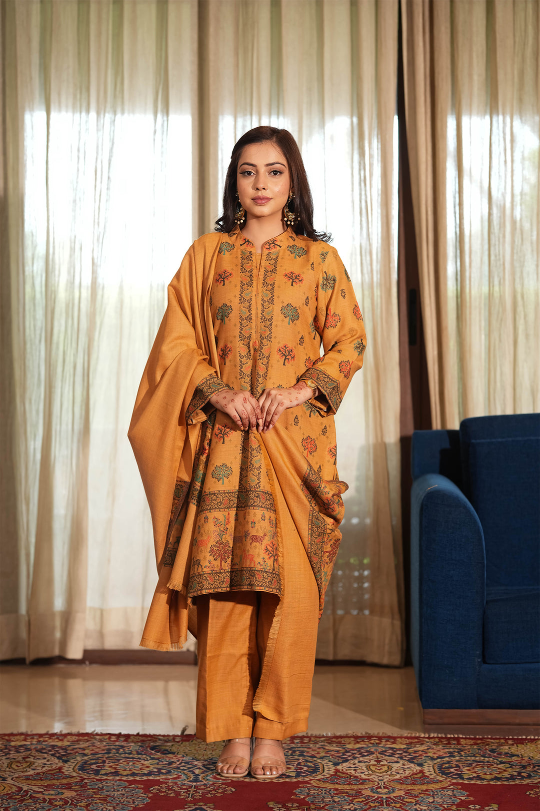 Buti Unstitched Suit With Figurative Pallu Dupatta