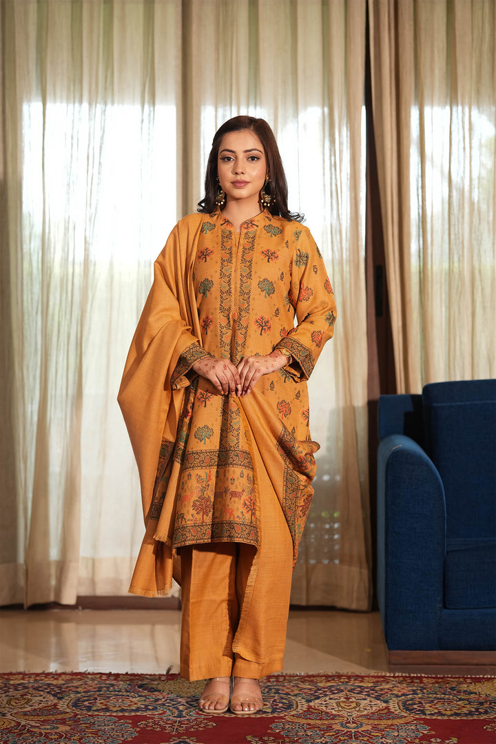 Buti Unstitched Suit With Figurative Pallu Dupatta