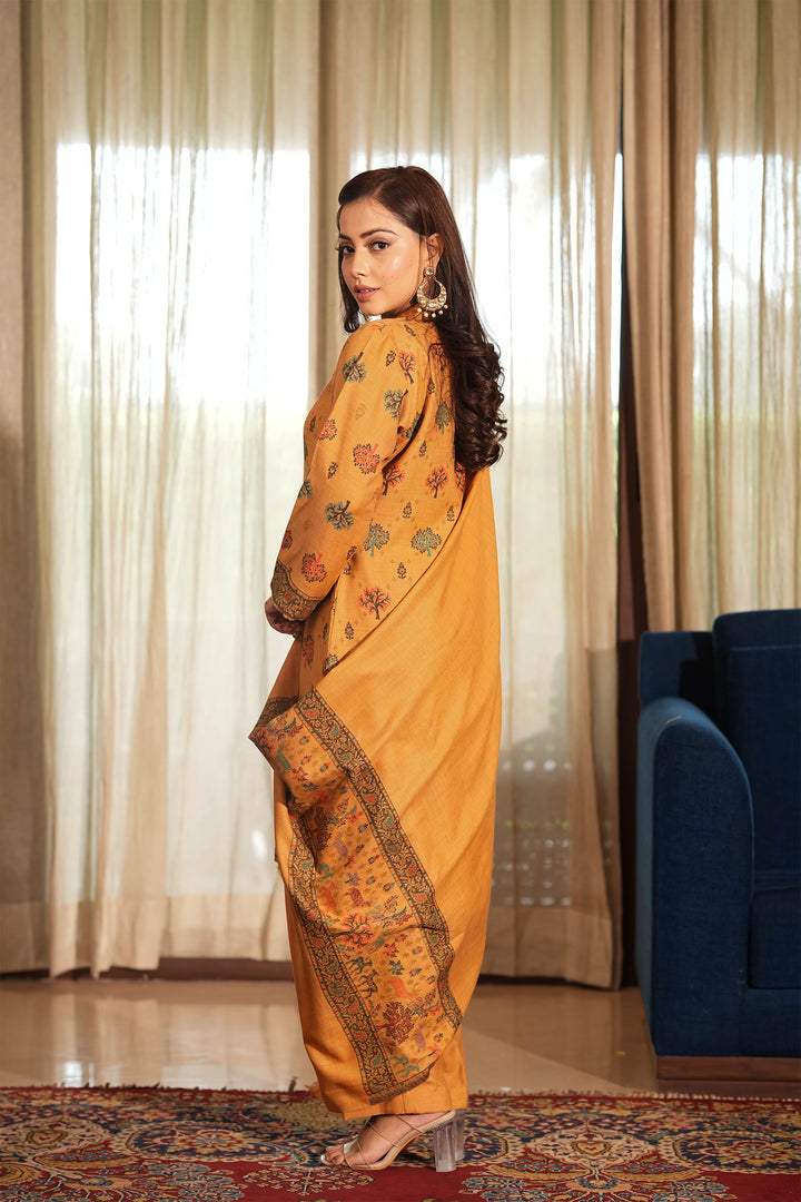 Buti Unstitched Suit With Figurative Pallu Dupatta