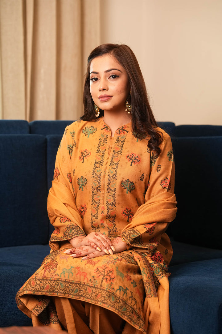 Buti Unstitched Suit With Figurative Pallu Dupatta