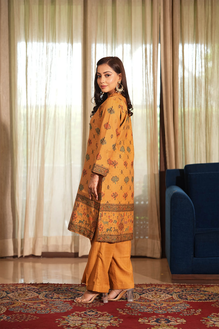 Buti Unstitched Suit With Figurative Pallu Dupatta