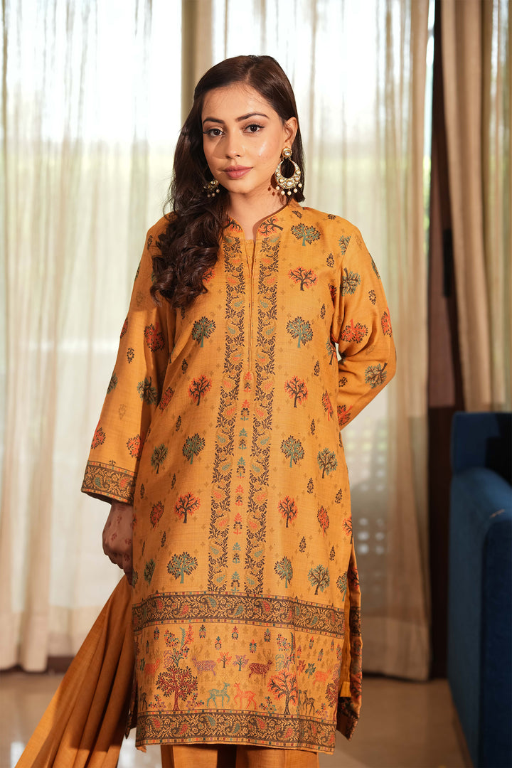 Buti Unstitched Suit With Figurative Pallu Dupatta