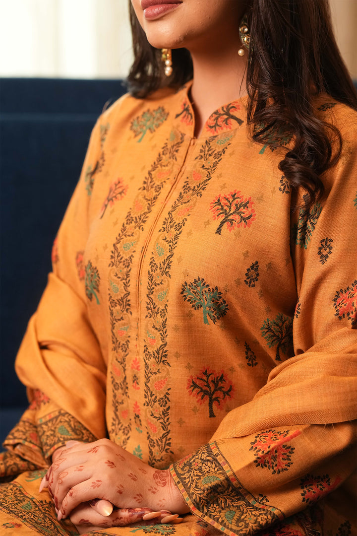 Buti Unstitched Suit With Figurative Pallu Dupatta