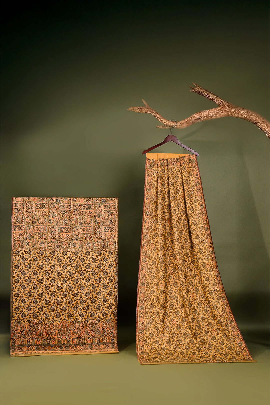 Self Woven Paisley Unstitched Suit