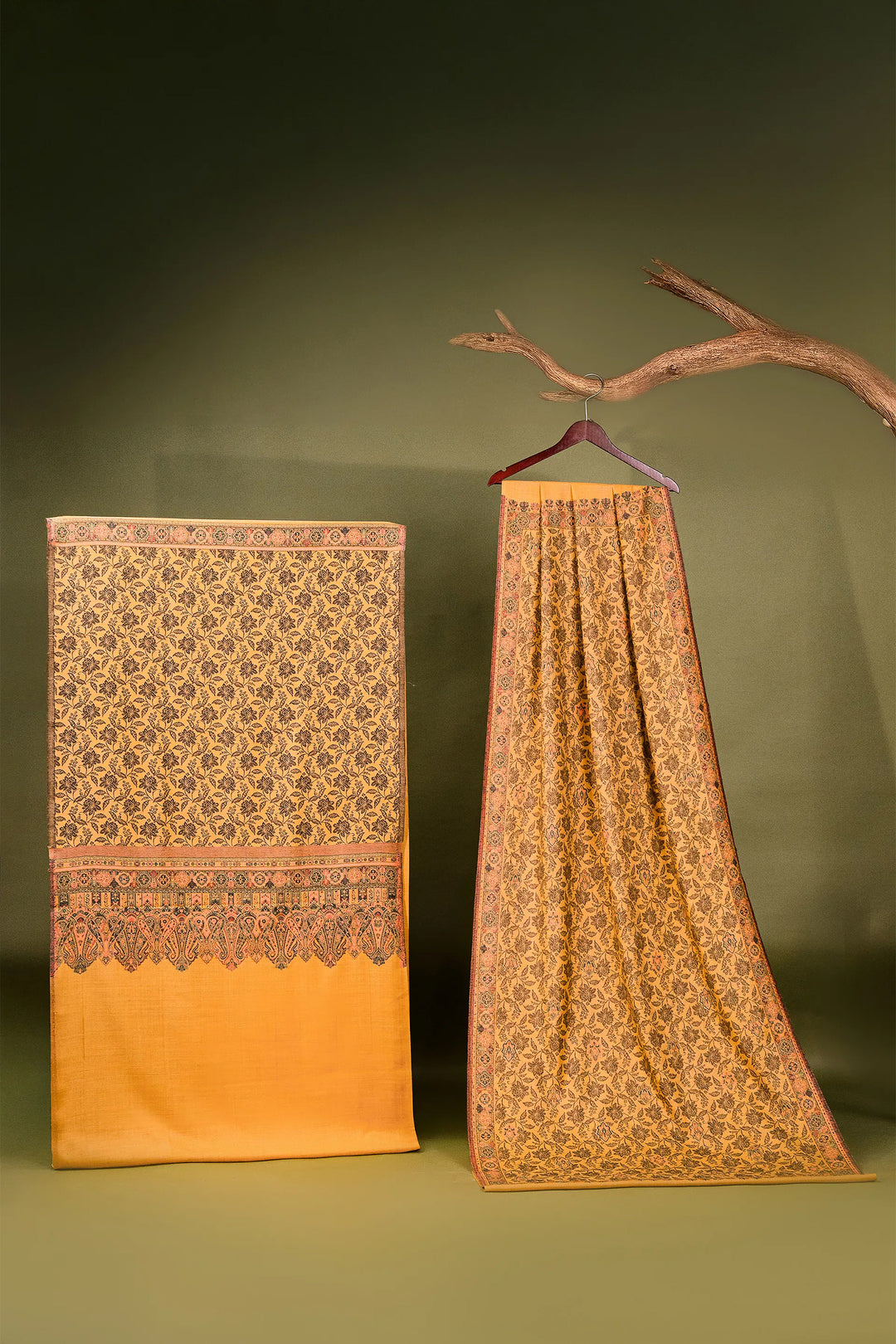 Self Woven Paisley Unstitched Suit