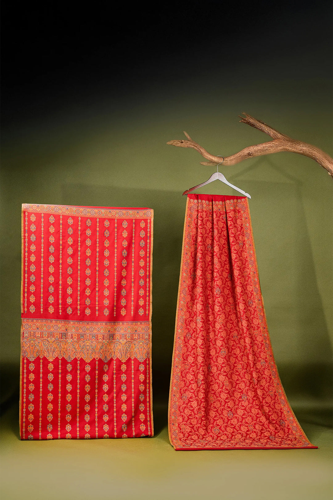 Self Woven Paisley Unstitched Suit