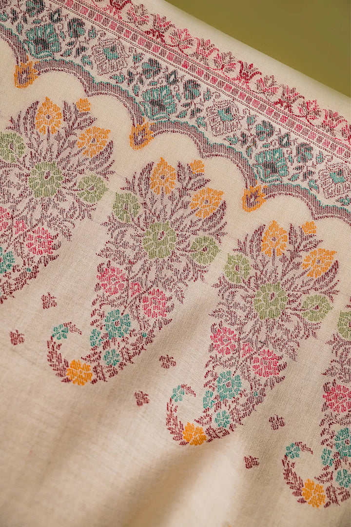 Buti Weave - Unstitched Suit With Border Dupatta