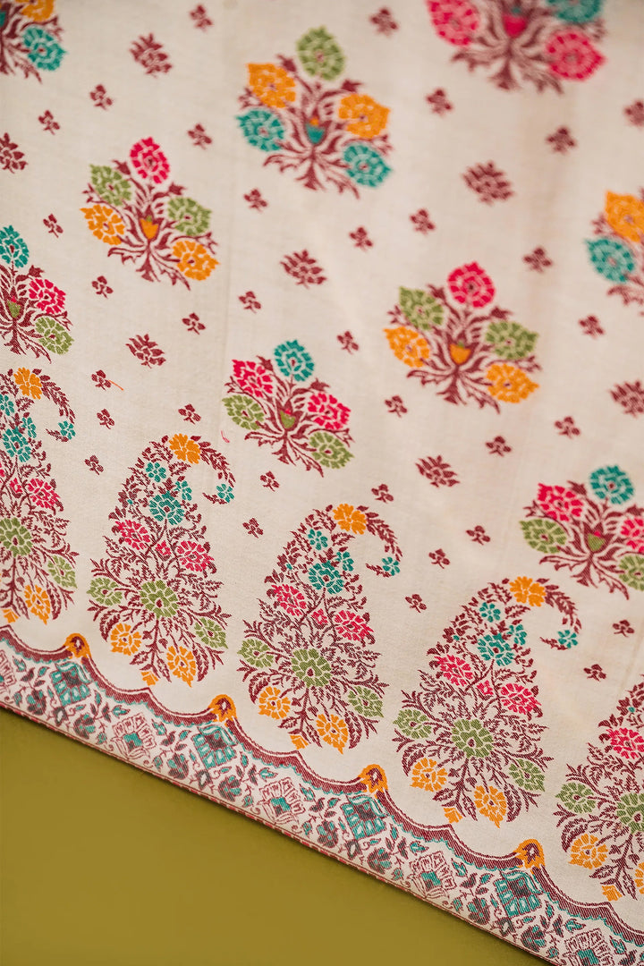 Buti Weave - Unstitched Suit With Border Dupatta