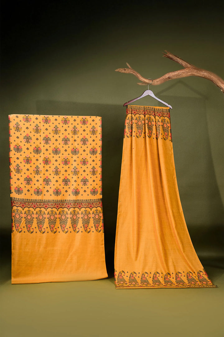Buti Weave - Unstitched Suit With Border Dupatta