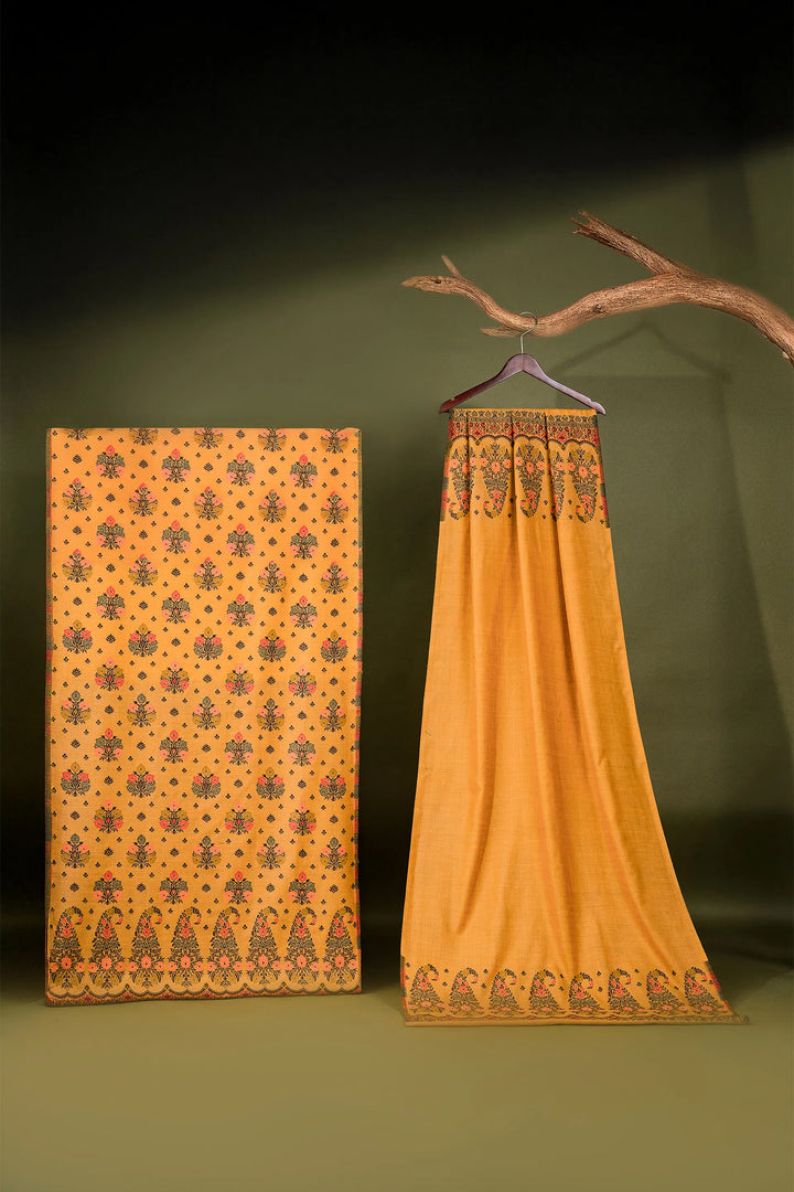 Buti Weave - Unstitched Suit With Border Dupatta
