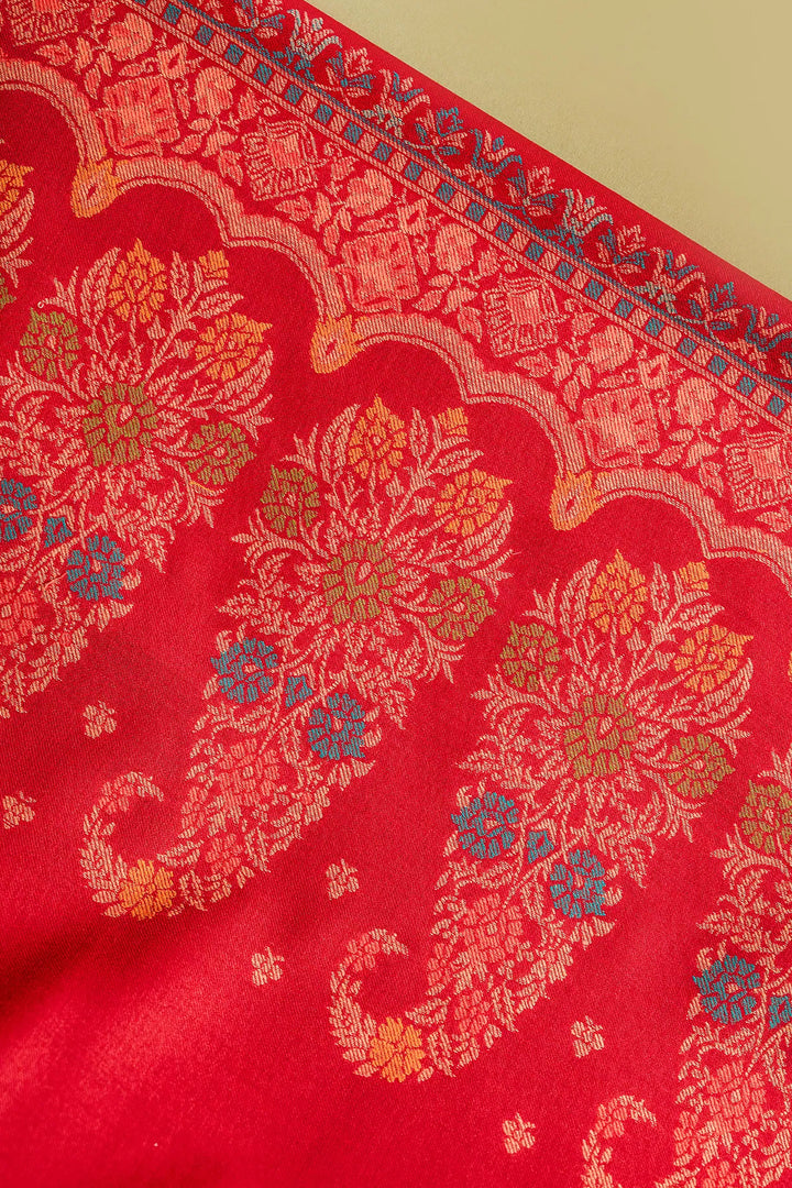 Buti Weave - Unstitched Suit With Border Dupatta