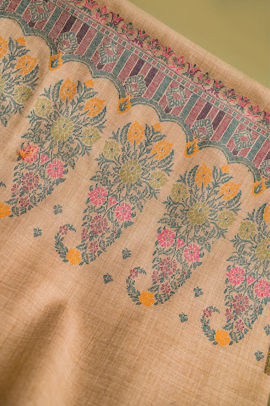 Buti Weave - Unstitched Suit With Border Dupatta