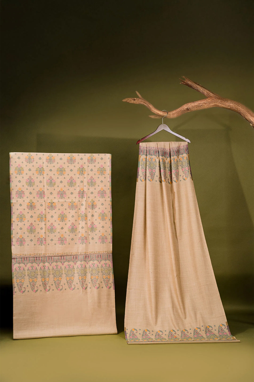 Buti Weave - Unstitched Suit With Border Dupatta