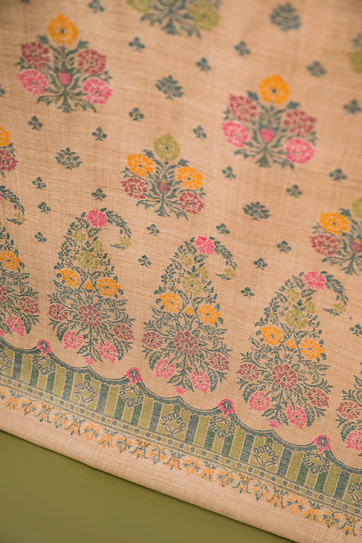 Buti Weave - Unstitched Suit With Border Dupatta