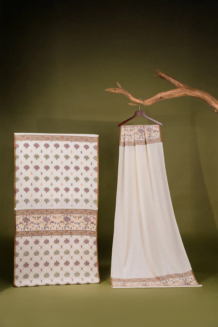 Buti Unstitched Suit With Figurative Pallu Dupatta