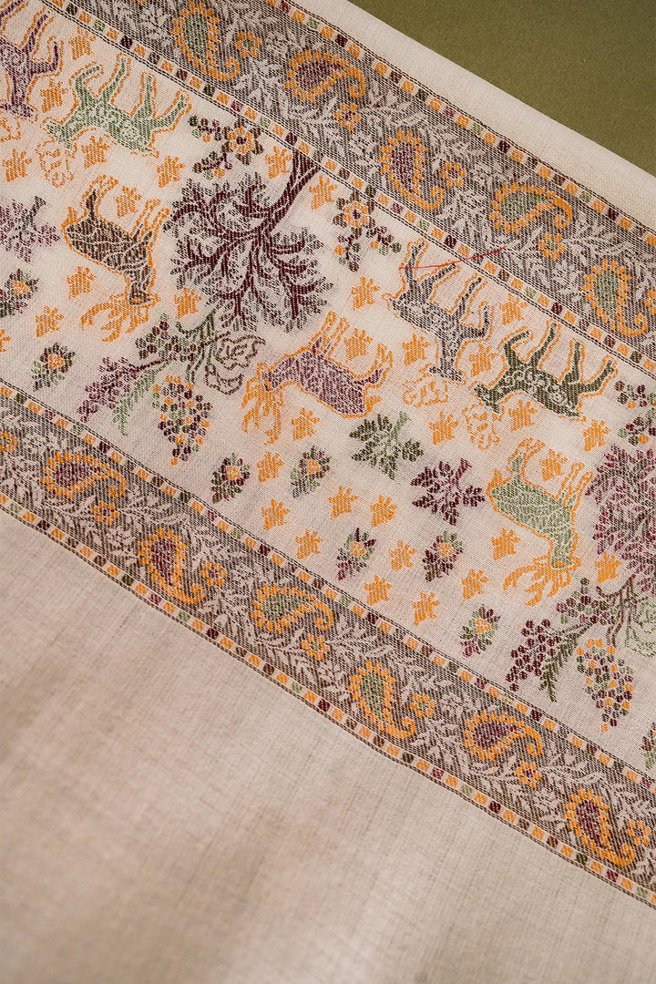 Buti Unstitched Suit With Figurative Pallu Dupatta