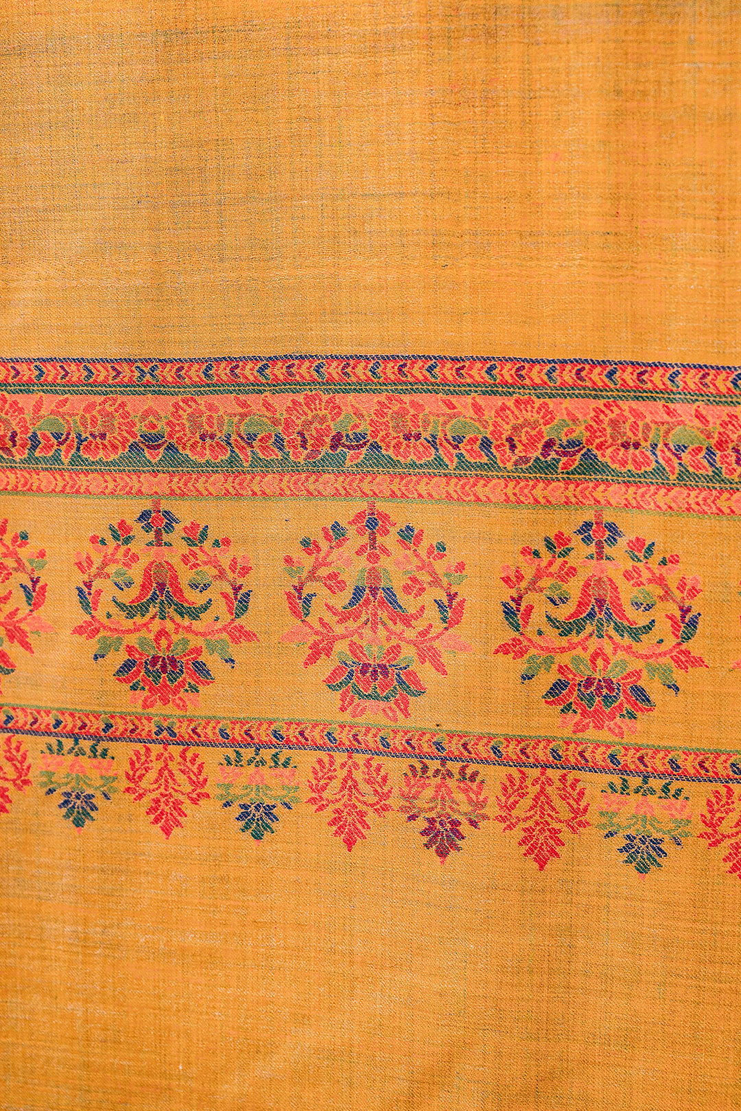 Kani Stripe Unstitched Suit With Border Dupatta