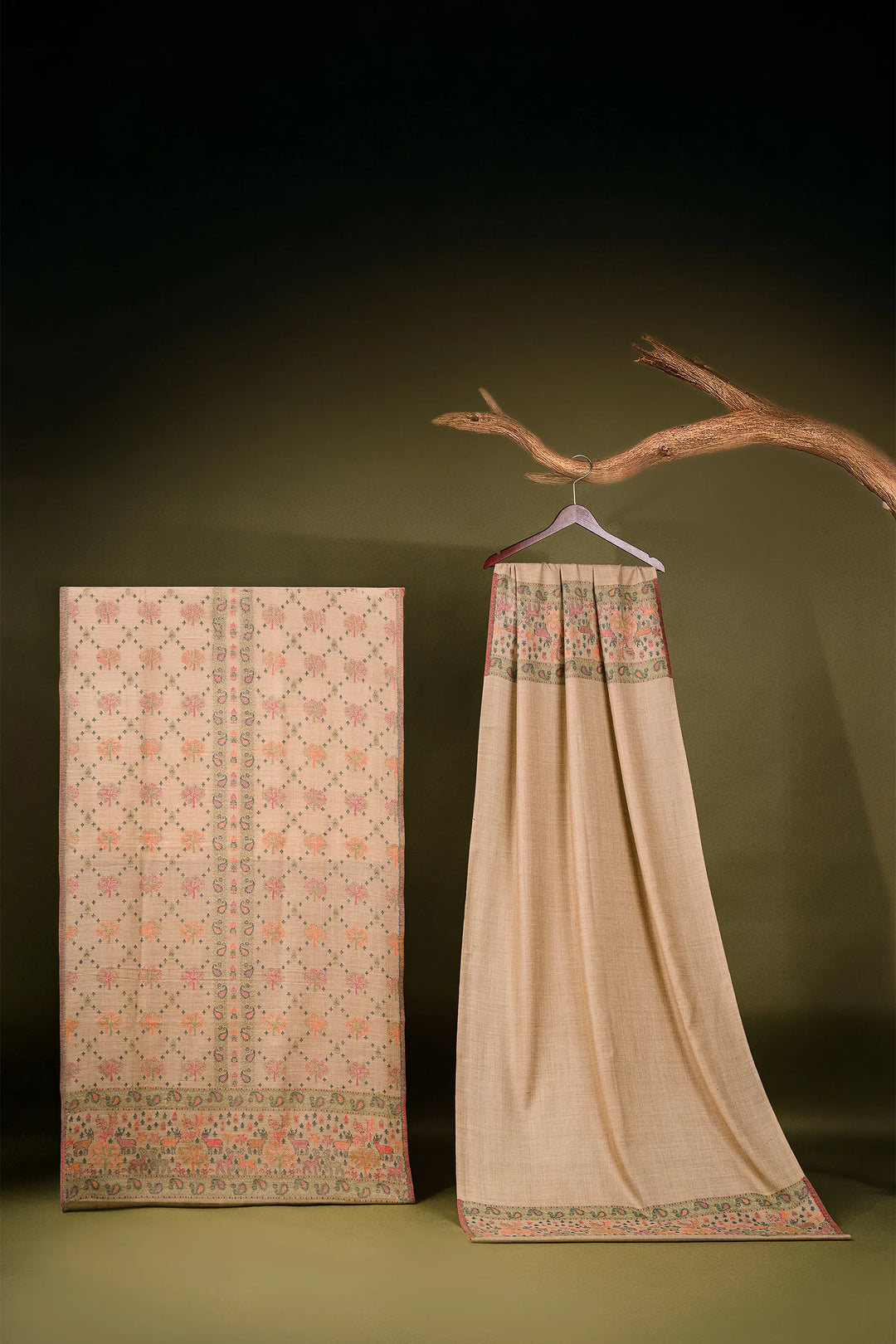 Buti Unstitched Suit With Figurative Pallu Dupatta