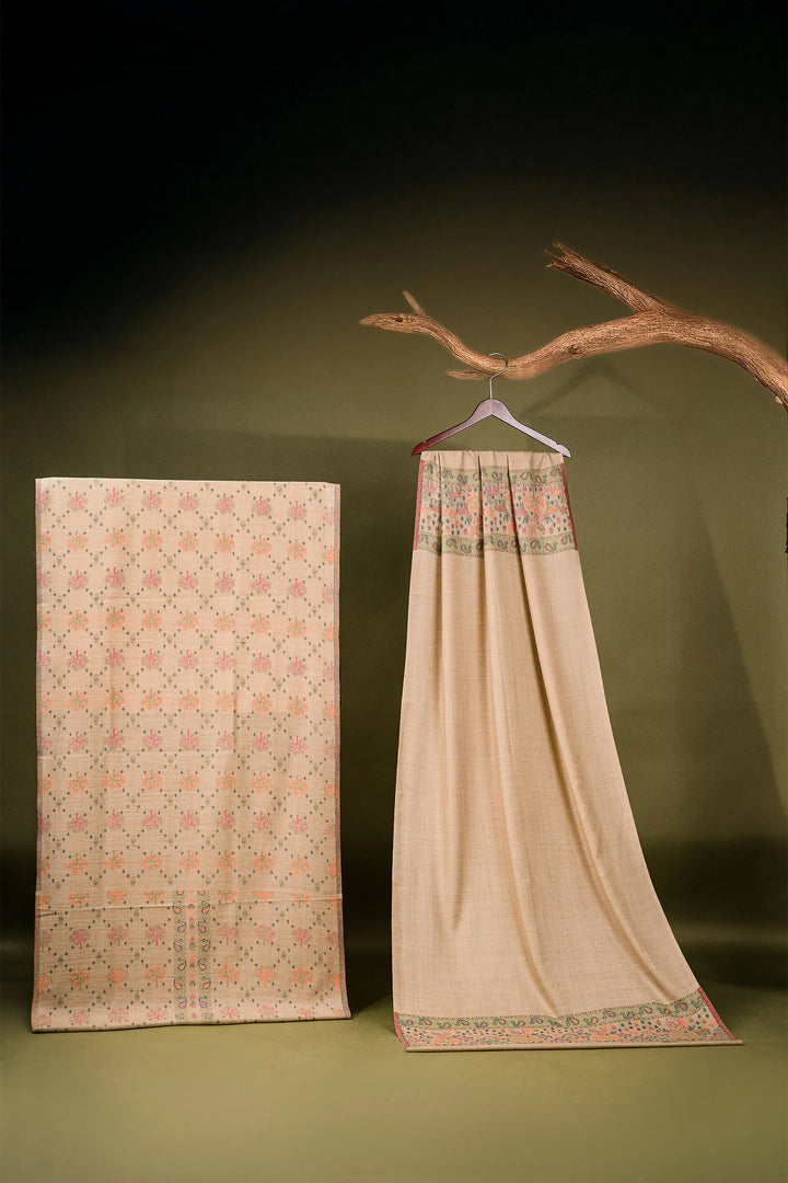 Buti Unstitched Suit With Figurative Pallu Dupatta