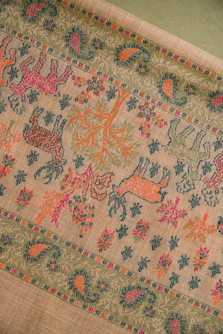 Buti Unstitched Suit With Figurative Pallu Dupatta