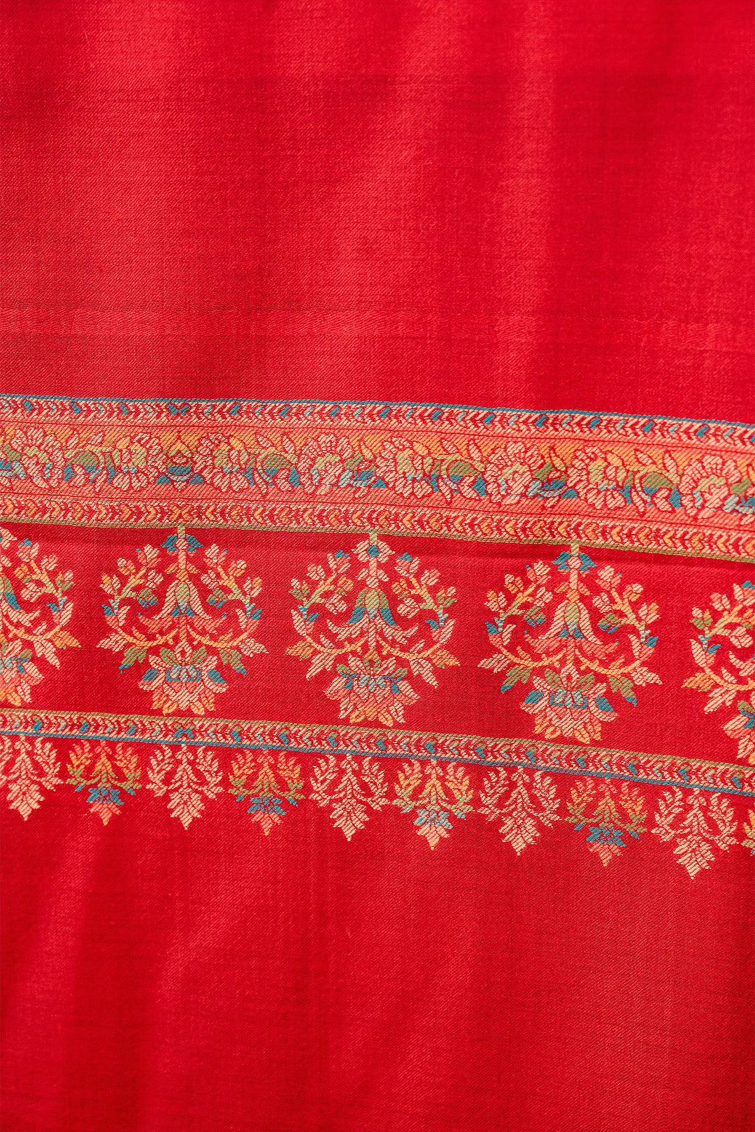 Kani Stripe Unstitched Suit With Border Dupatta