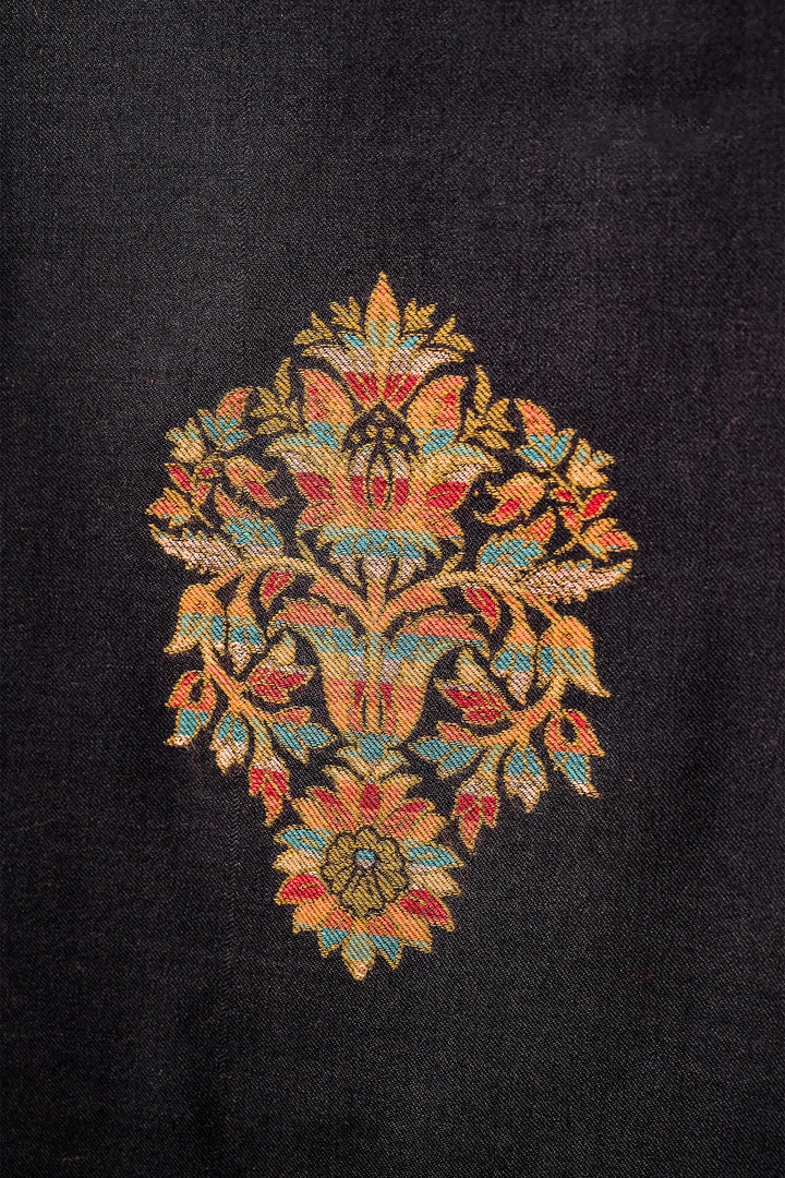 Kani Stripe Unstitched Suit With Border Dupatta