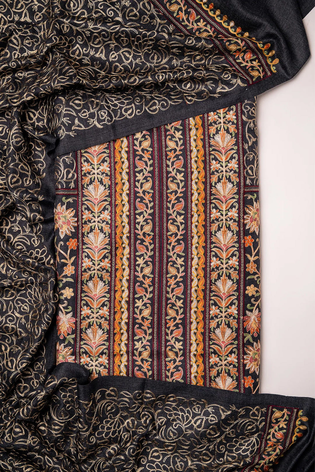 Firdaus Panel Embroidered Unstitched Suit With Zari Jaal Dupatta