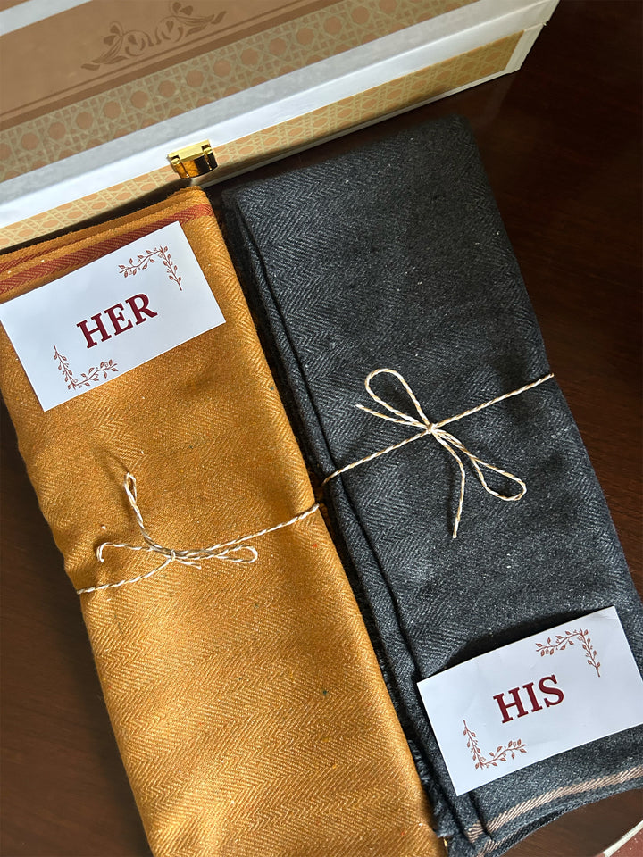 Khadi His & Her Stole Set