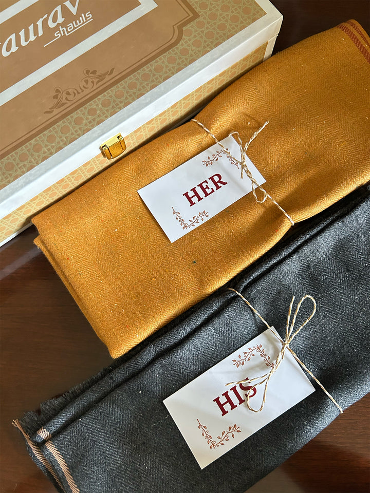 Khadi His & Her Stole Set