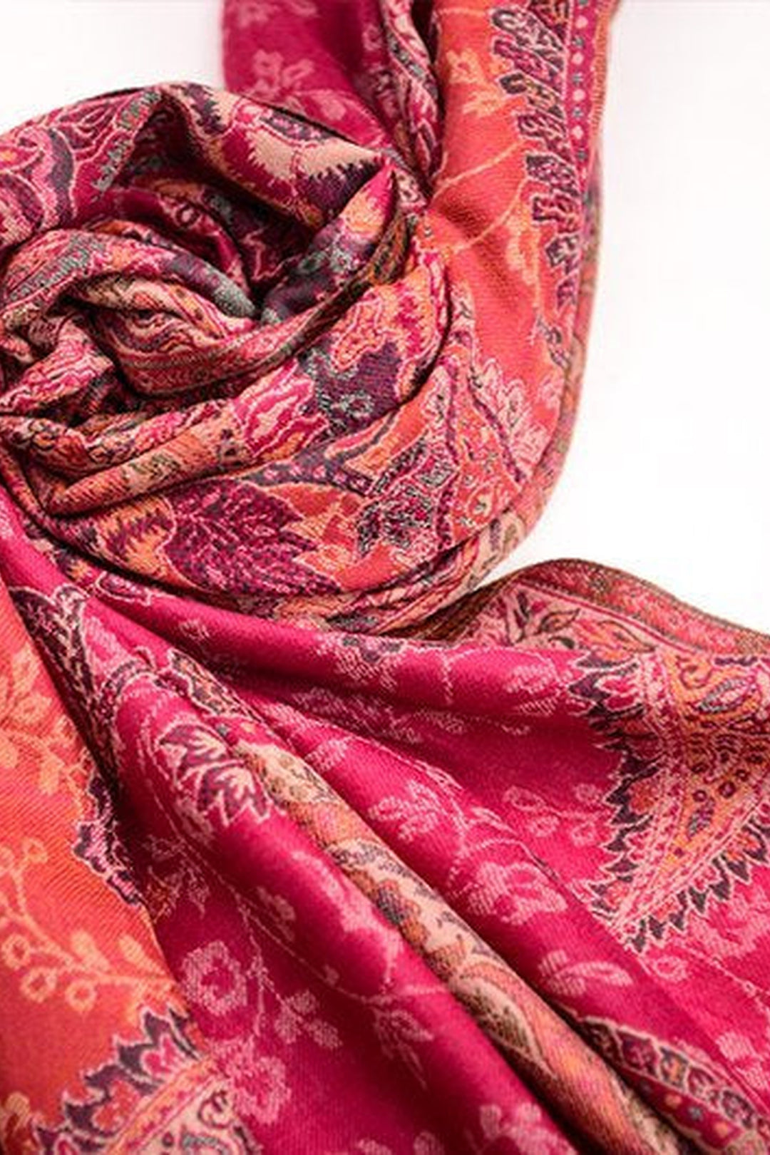 Magenta Pink Kani Women's Shawl With Paisley Design
