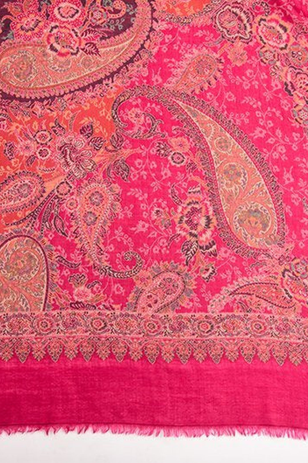 Magenta Pink Kani Women's Shawl With Paisley Design