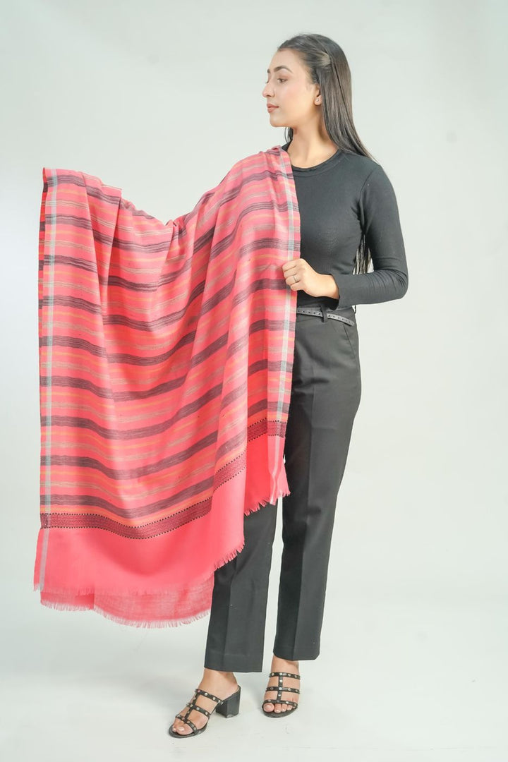 Woven Stripe Pattern Women's Shawl
