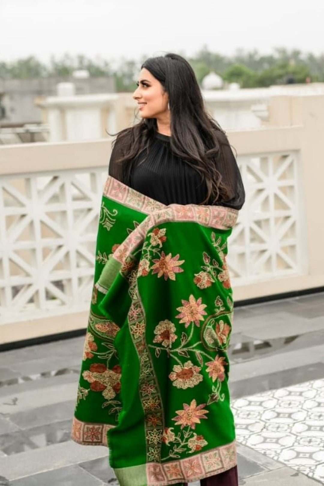 Chain Stitch Embroidery  Jamawar Shawl