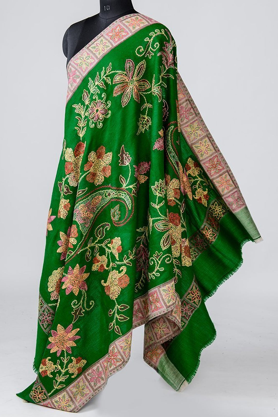 Chain Stitch Embroidery  Jamawar Shawl