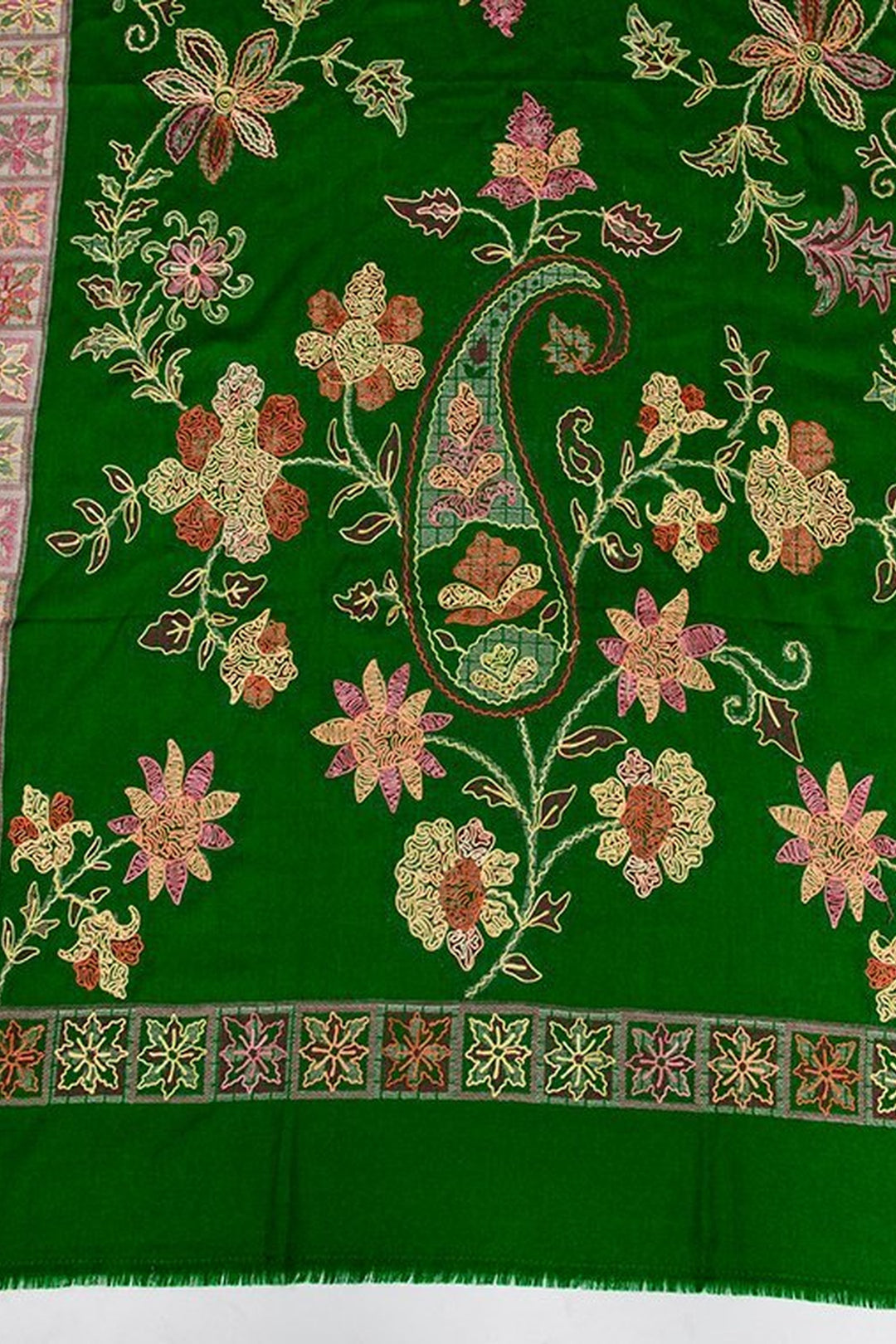 Chain Stitch Embroidery  Jamawar Shawl