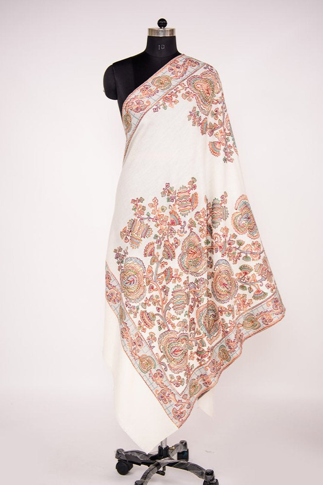 Chain Stitch Embroidery  Jamawar Shawl