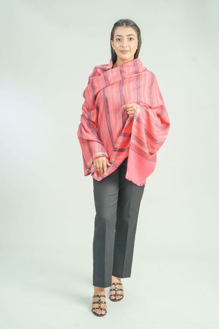 Woven Stripe Pattern Women's Shawl