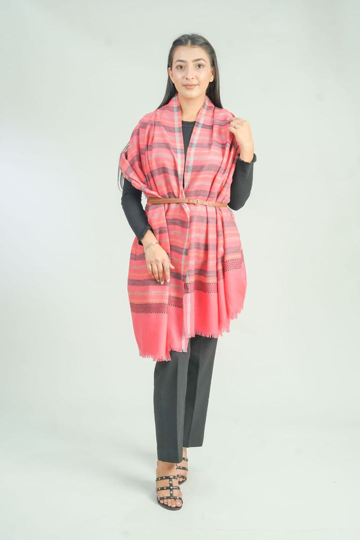 Woven Stripe Pattern Women's Shawl