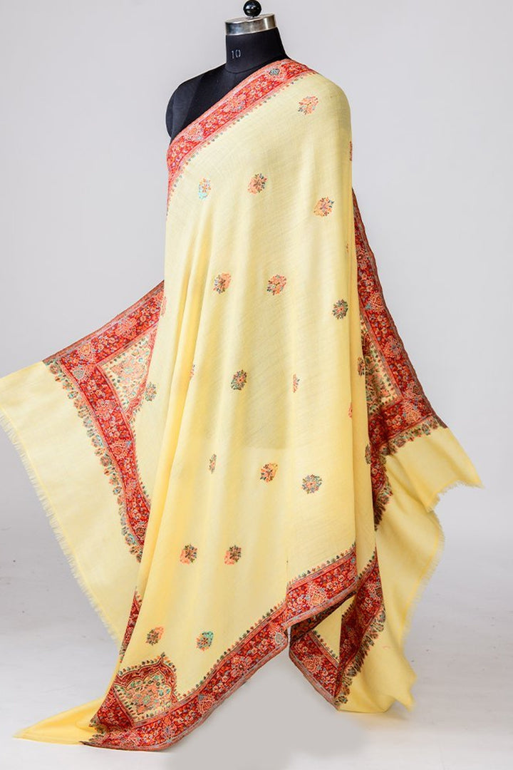 Kani Women's Shawl With Border Booti Design