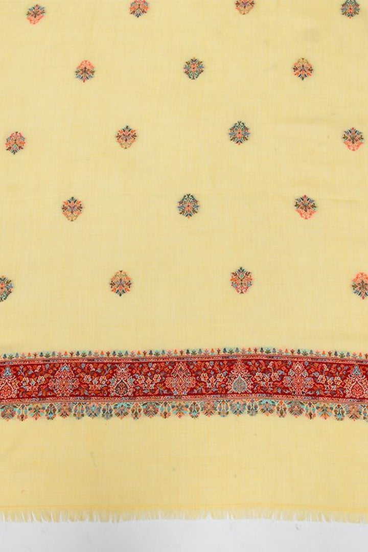 Kani Women's Shawl With Border Booti Design