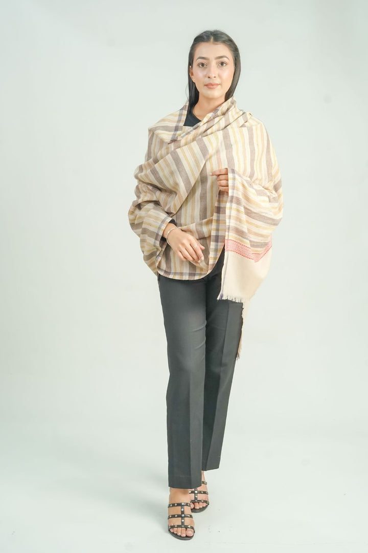 Woven Stripe Pattern Women's Shawl