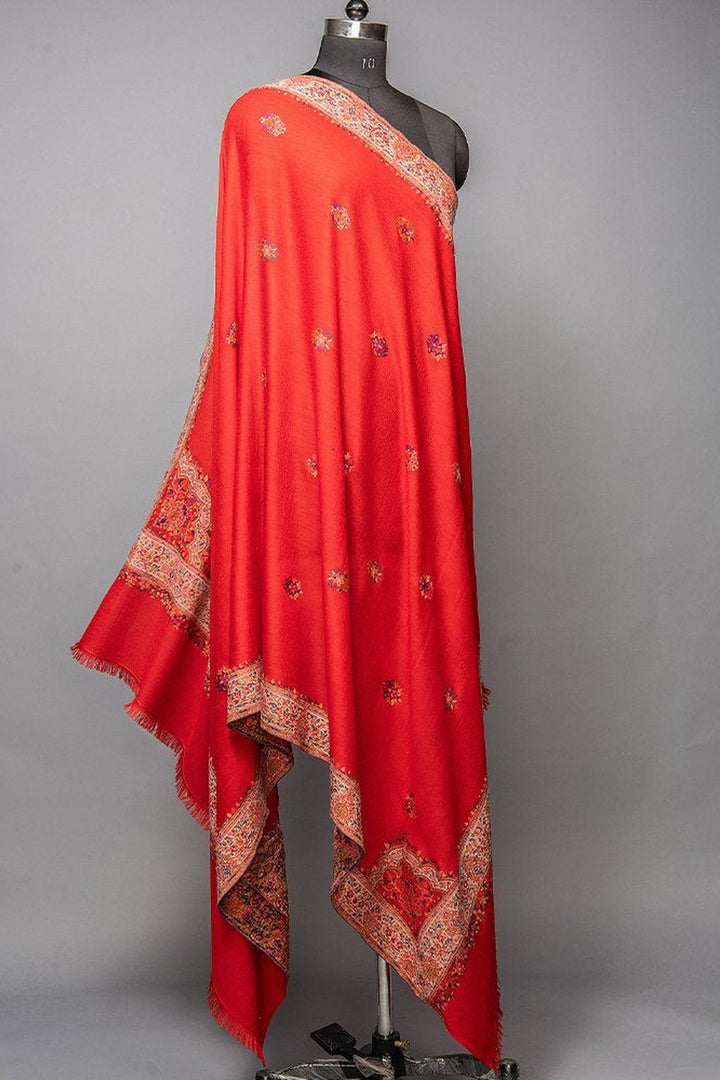 Kani Women's Shawl With Border Booti Design